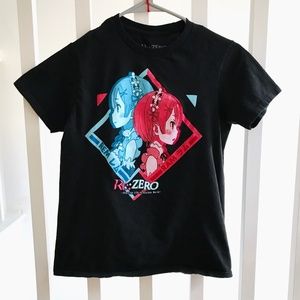 Black Re Zero Anime Manga Style T Shirt Top